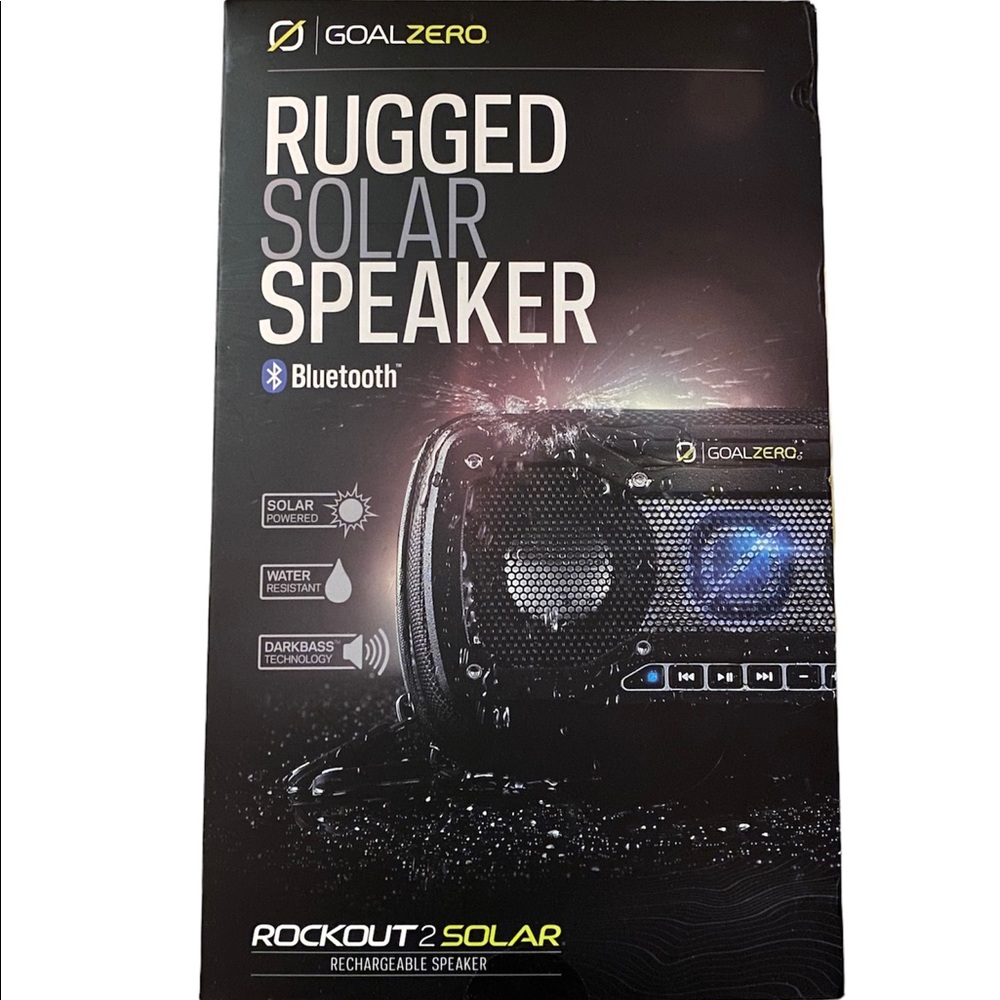 GOALZERO: Rugged Solar Speaker- Bluetooth: Rockout 2 Solar Rechargeable Speaker
